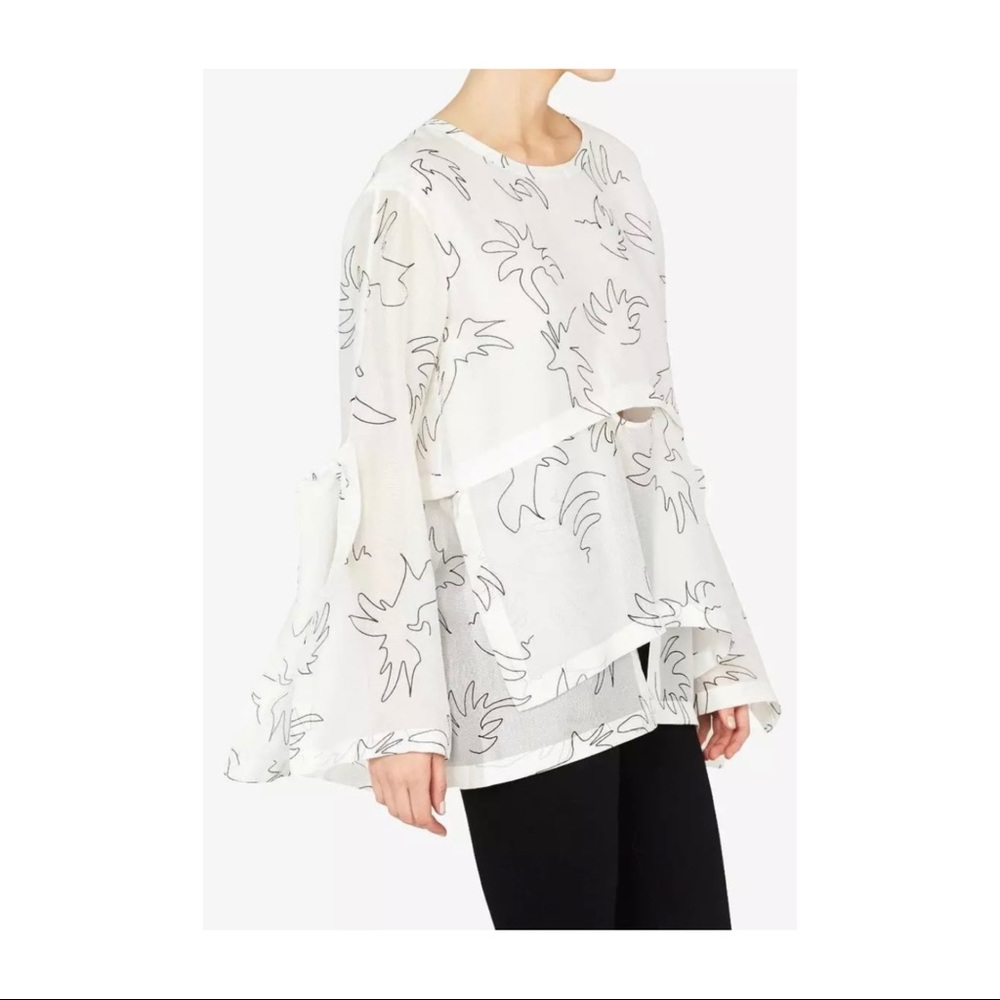 Sass & Bide Bad to the Bone long sleeved semi sheer size 40 AUS 10 100% silk top - Picture 9 of 16